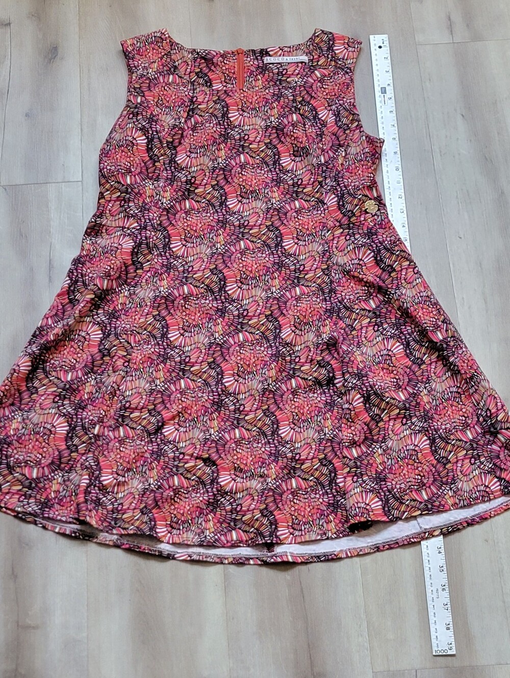 Coco & Tashi Cotton Stretch A-Line Geometric Dress XL - Picture 2 of 7